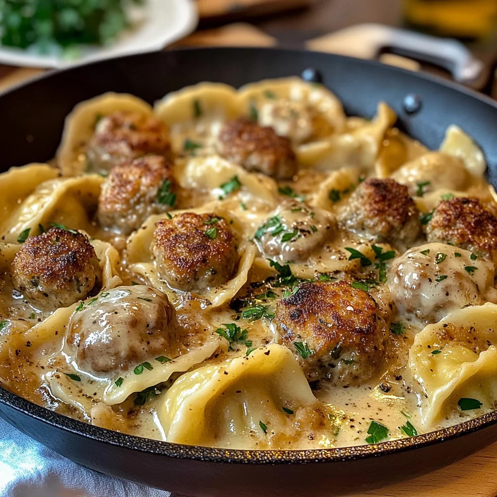 Pierogi and Meatball Skillet