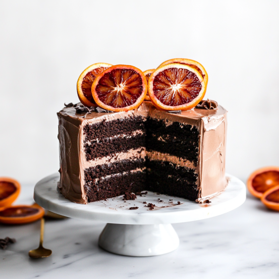 Dark Chocolate Blood Orange Cake Recipe