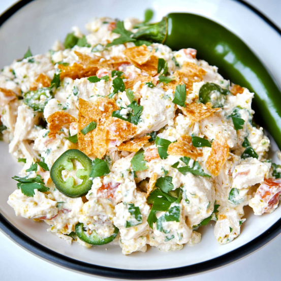 Keto Jalapeno Popper Cottage Cheese Chicken Salad