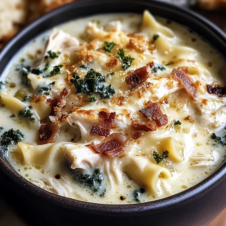 Creamy White Chicken Lasagna Soup