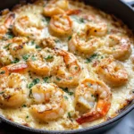 Keto Garlic Shrimp Au Gratin