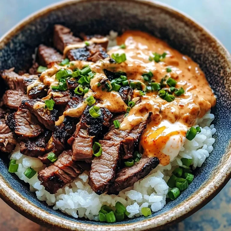 Korean BBQ Steak Rice Bowls with Spicy Cream Sauce