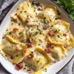 Olive Garden-Inspired Ravioli Carbonara