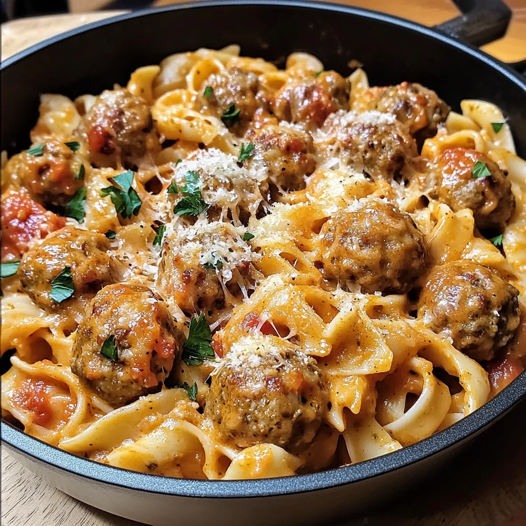 One-Pot Creamy Cajun Meatball Pasta: Easy & Flavorful Recipe