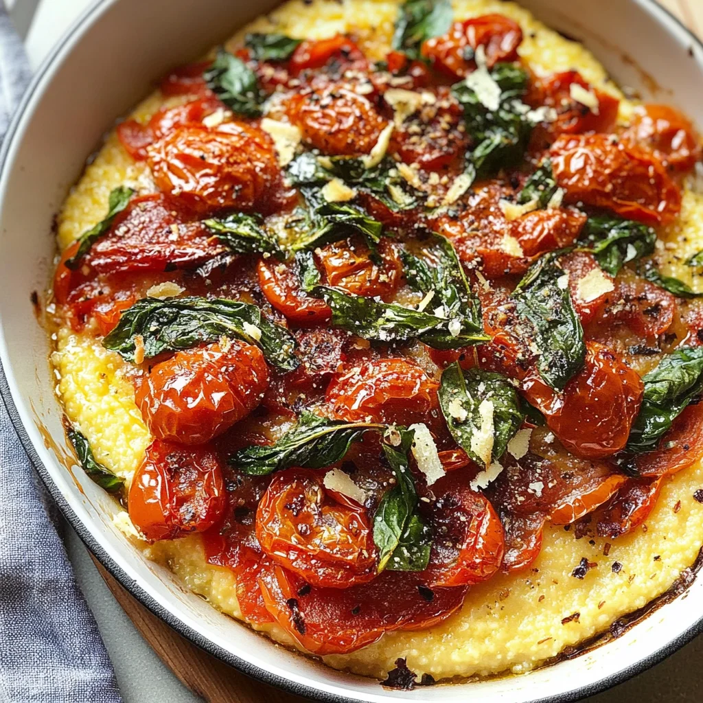 Savory Herbed Polenta & Roasted Tomato Bake