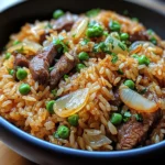 Savory Onion Beef Fried Rice