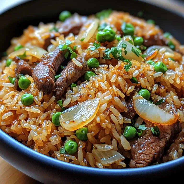 Savory Onion Beef Fried Rice