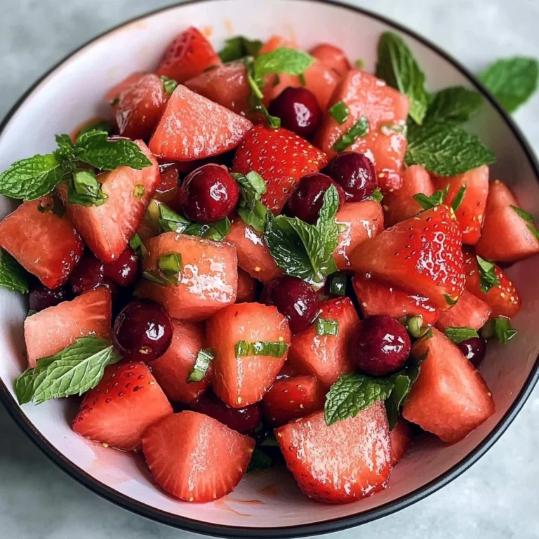 Strawberry Watermelon Salad with Honey-Lime Vinaigrette