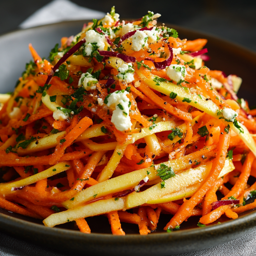 Crunchy Apple & Carrot Salad with Creamy Citrus Dressing Recipe