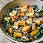 Autumn Caesar Salad with Roasted Delicata Squash Croutons