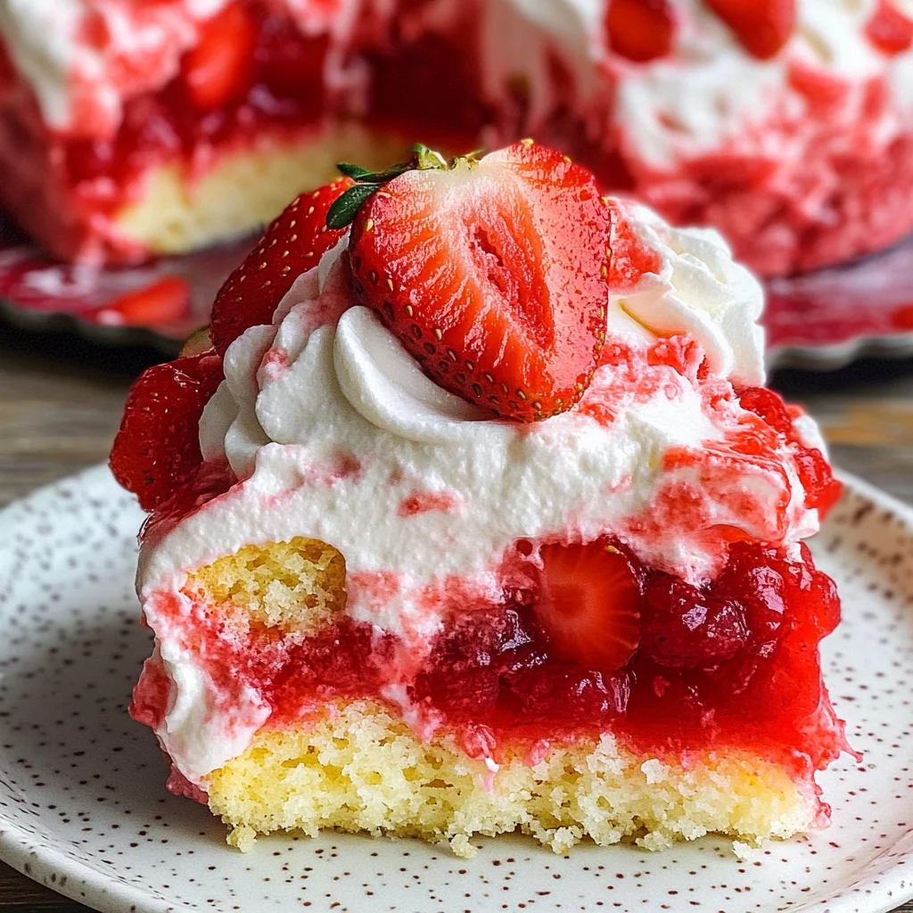 Best Strawberry Poke Cake