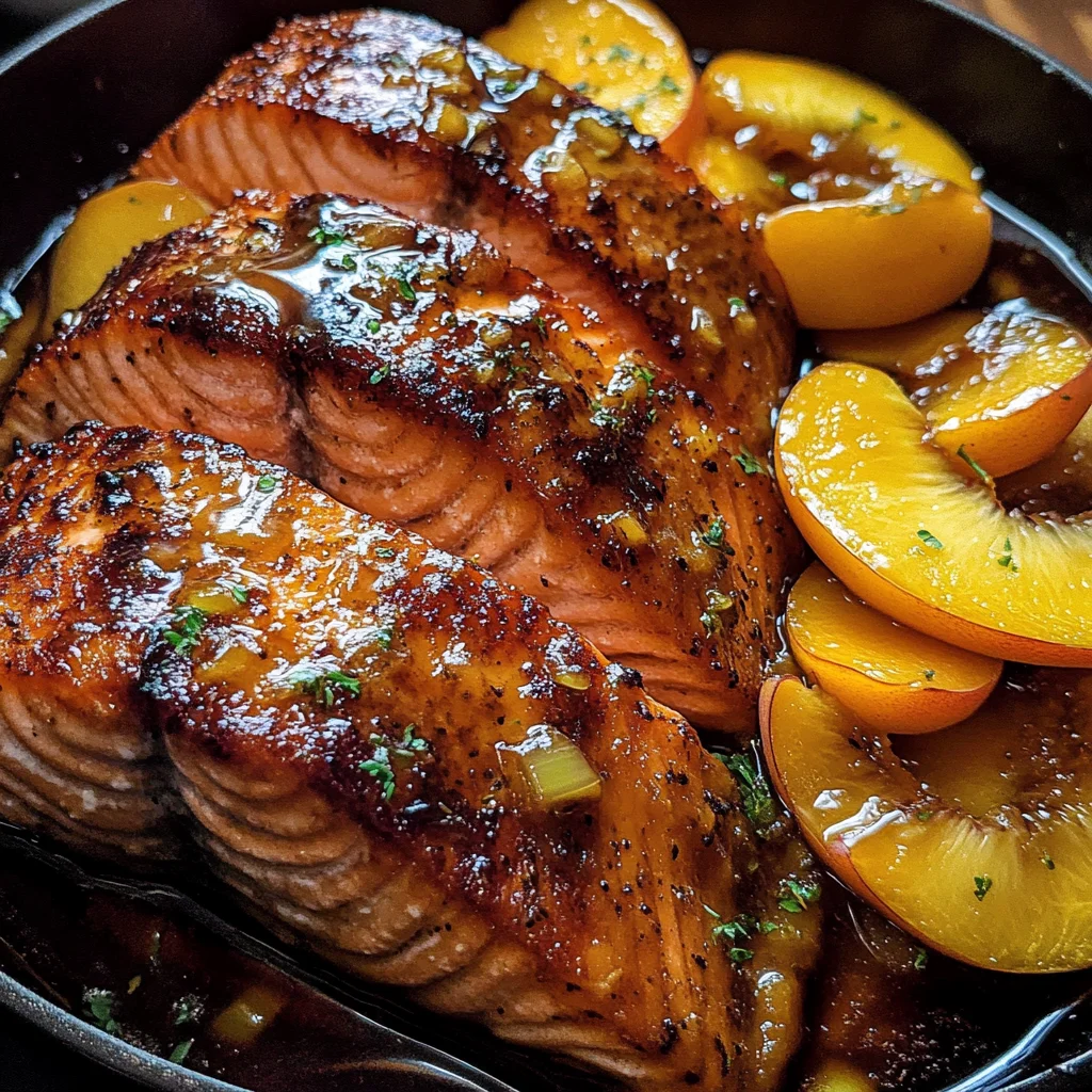 Bourbon Peach Roasted Salmon