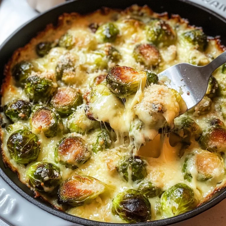 Garlicky Creamy Brussels Sprouts Au Gratin
