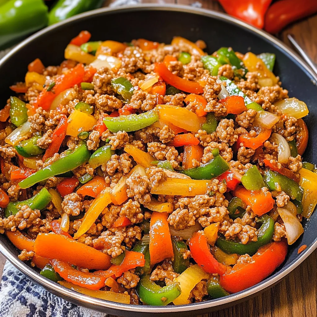 Ground Turkey and Peppers Stir-Fry