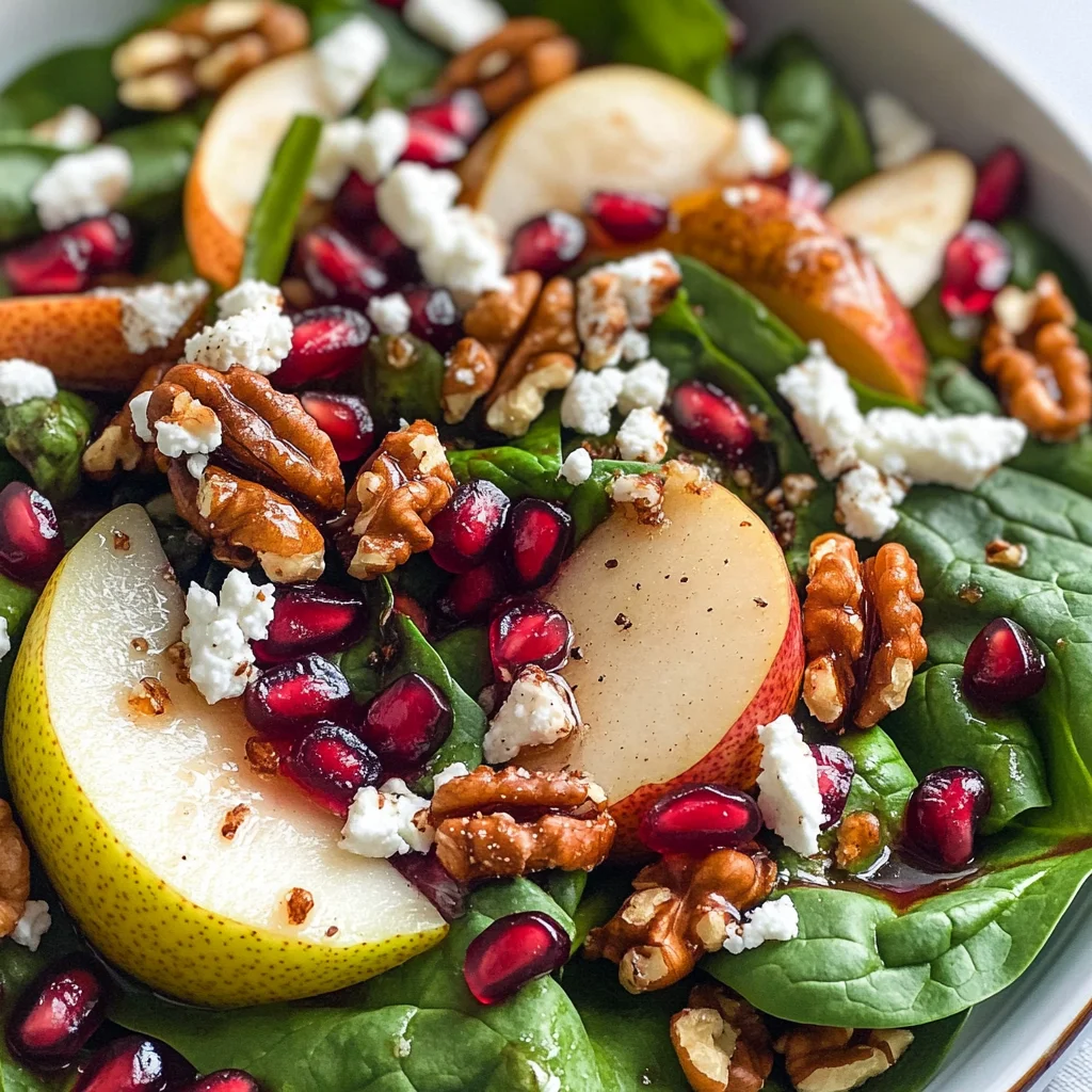 Pear, Pomegranate and Spinach Salad